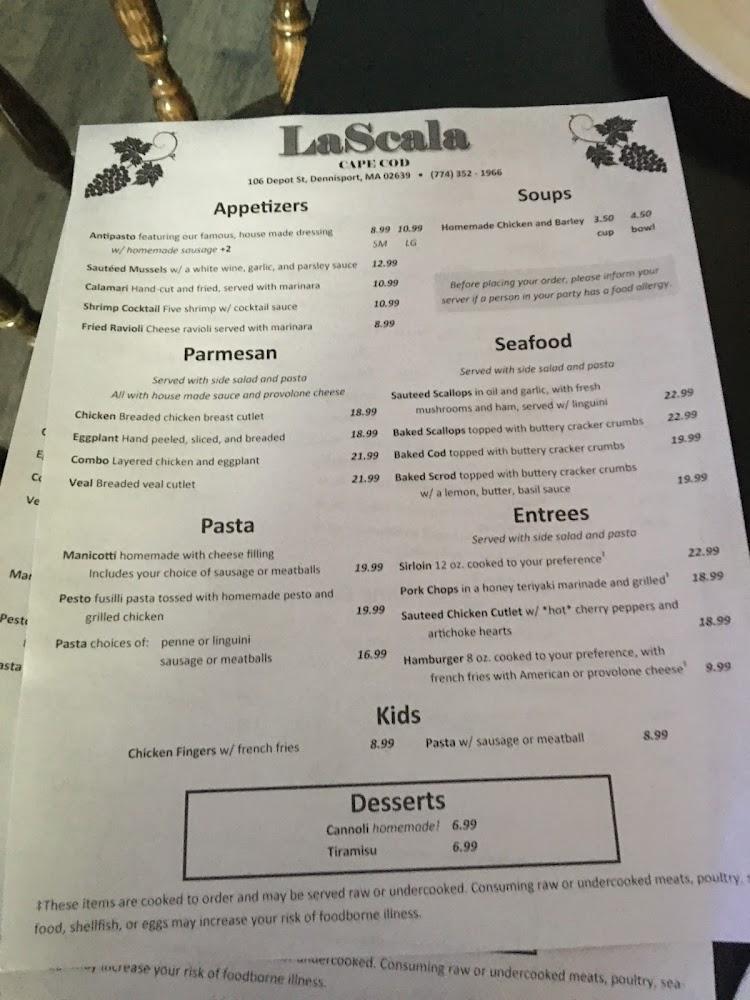 LaScala Cape Cod Menu image 2